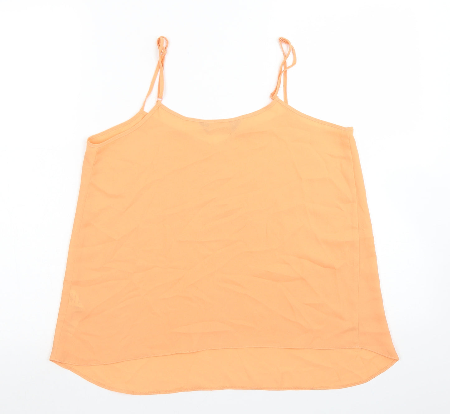 Dorothy Perkins Womens Orange  Polyester Camisole Blouse Size 12 Round Neck