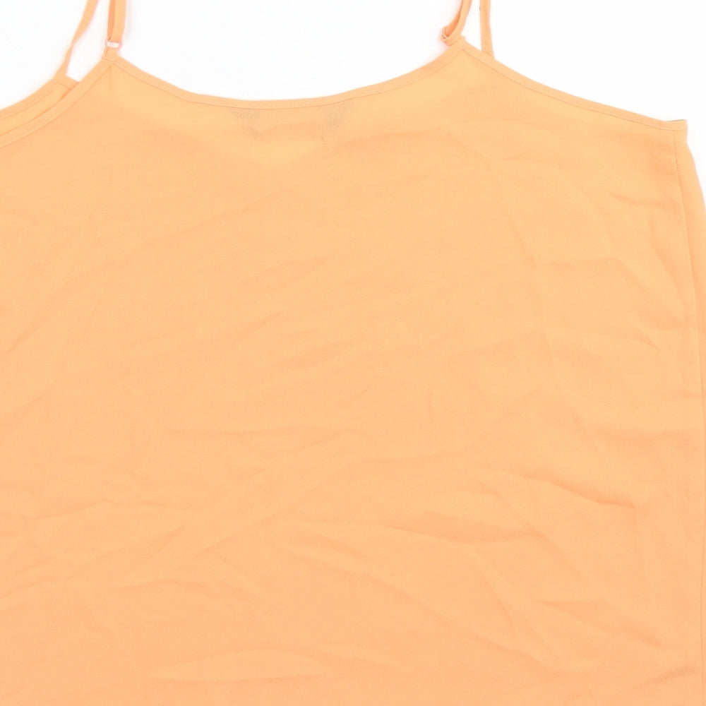 Dorothy Perkins Womens Orange  Polyester Camisole Blouse Size 12 Round Neck