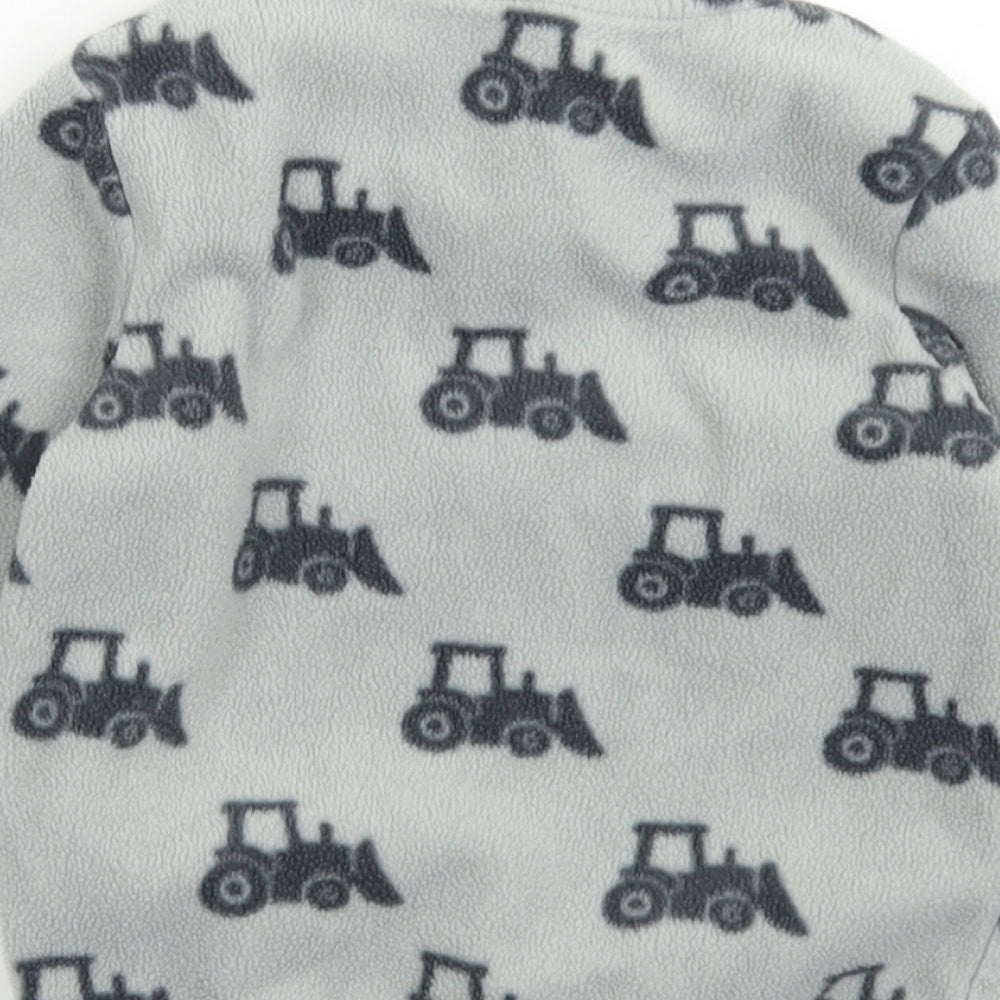 George Boys Grey Spotted Polyester Pullover Sweatshirt Size 2-3 Years  Zip - Tractor Print