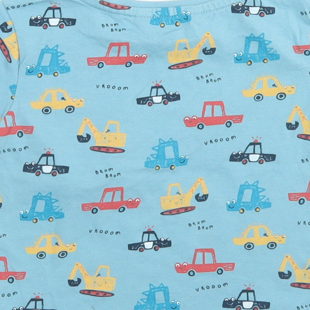 George Boys Blue Spotted Camel Basic T-Shirt Size 12-18 Months Crew Neck  - Car Print