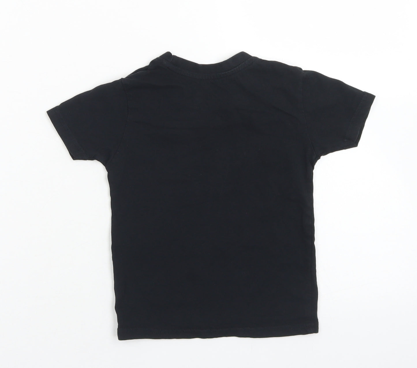 Primark Boys Black  Cotton Basic T-Shirt Size 18-24 Months Crew Neck