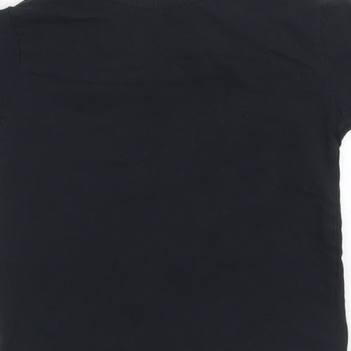 Primark Boys Black  Cotton Basic T-Shirt Size 18-24 Months Crew Neck