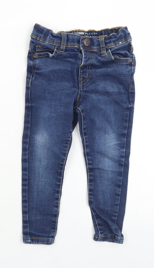 Denim Co Boys Blue  Cotton Skinny Jeans Size 2-3 Years  Regular Button