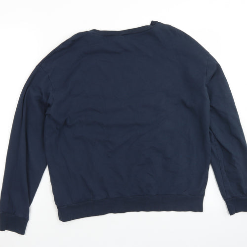 Divided Womens Blue  Cotton Pullover Sweatshirt Size L