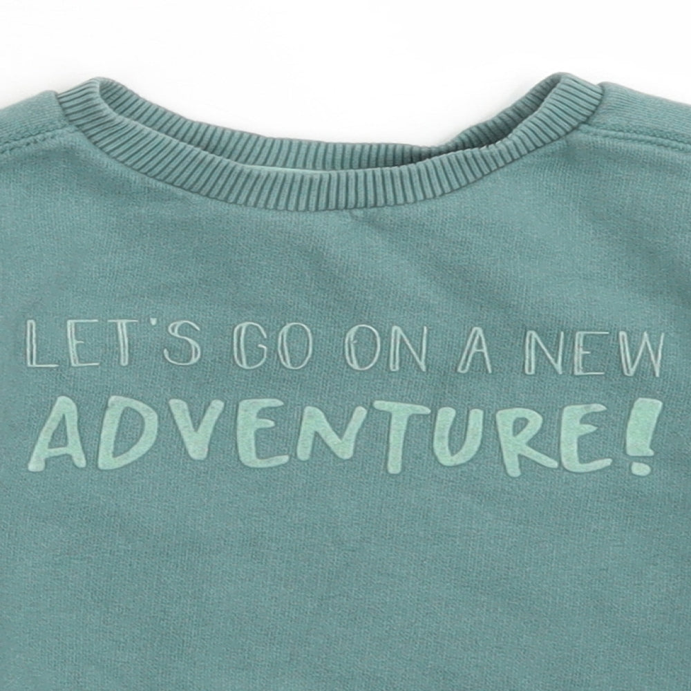 Nutmeg Boys Blue  Cotton Pullover Polo Size 18-24 Months Crew Neck  - Adventure