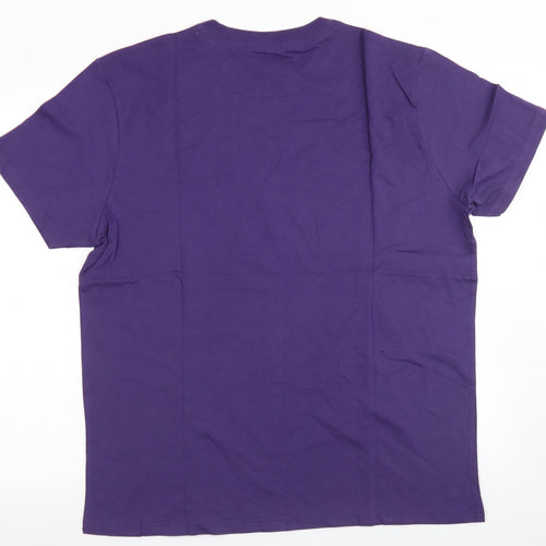 Charles Wilson Mens Purple  Cotton  T-Shirt Size XL Crew Neck