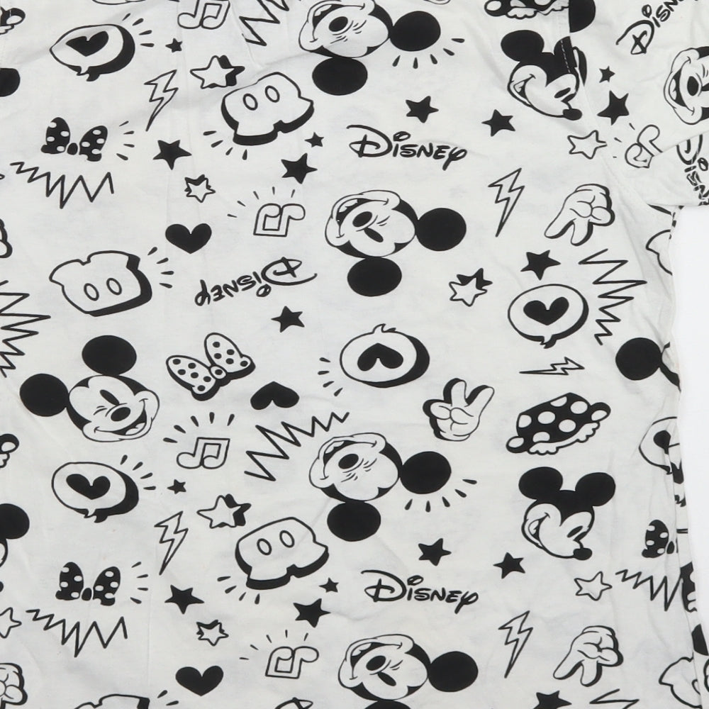 Atmosphere Womens White  Cotton Basic T-Shirt Size 12 Crew Neck - Mickey Mouse