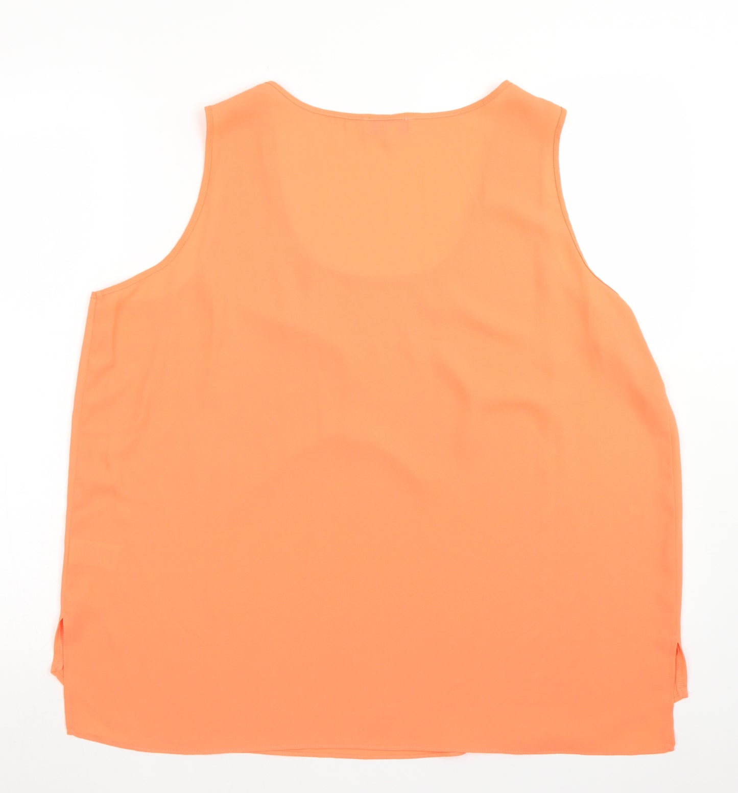 Papaya Womens Orange  Polyester Basic Blouse Size 18 Round Neck