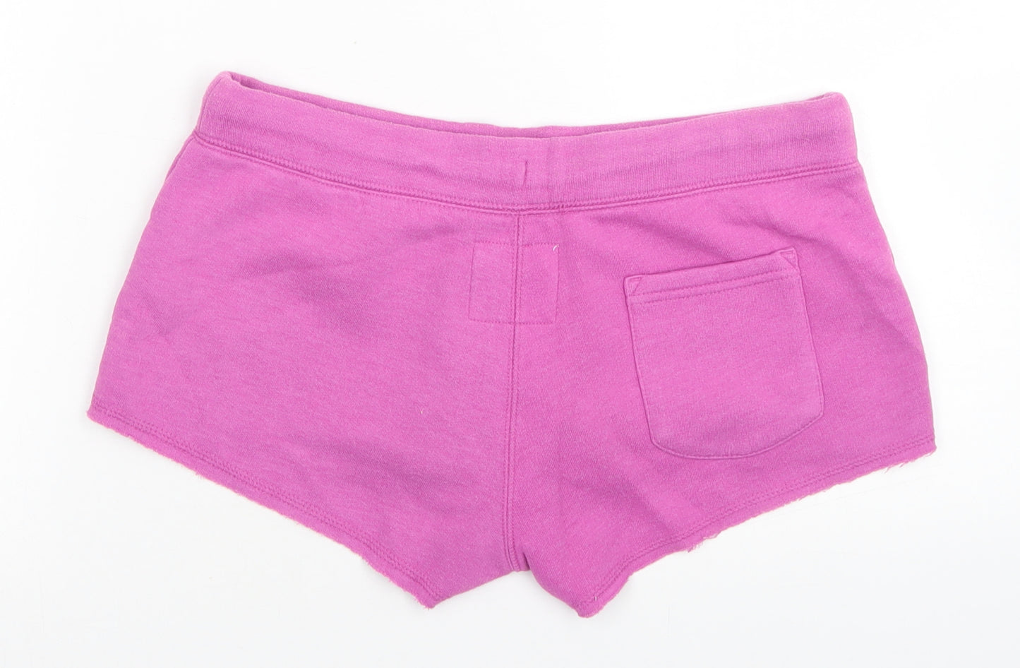 Jack Wills Womens Pink  Cotton Hot Pants Shorts Size 8  Regular Drawstring