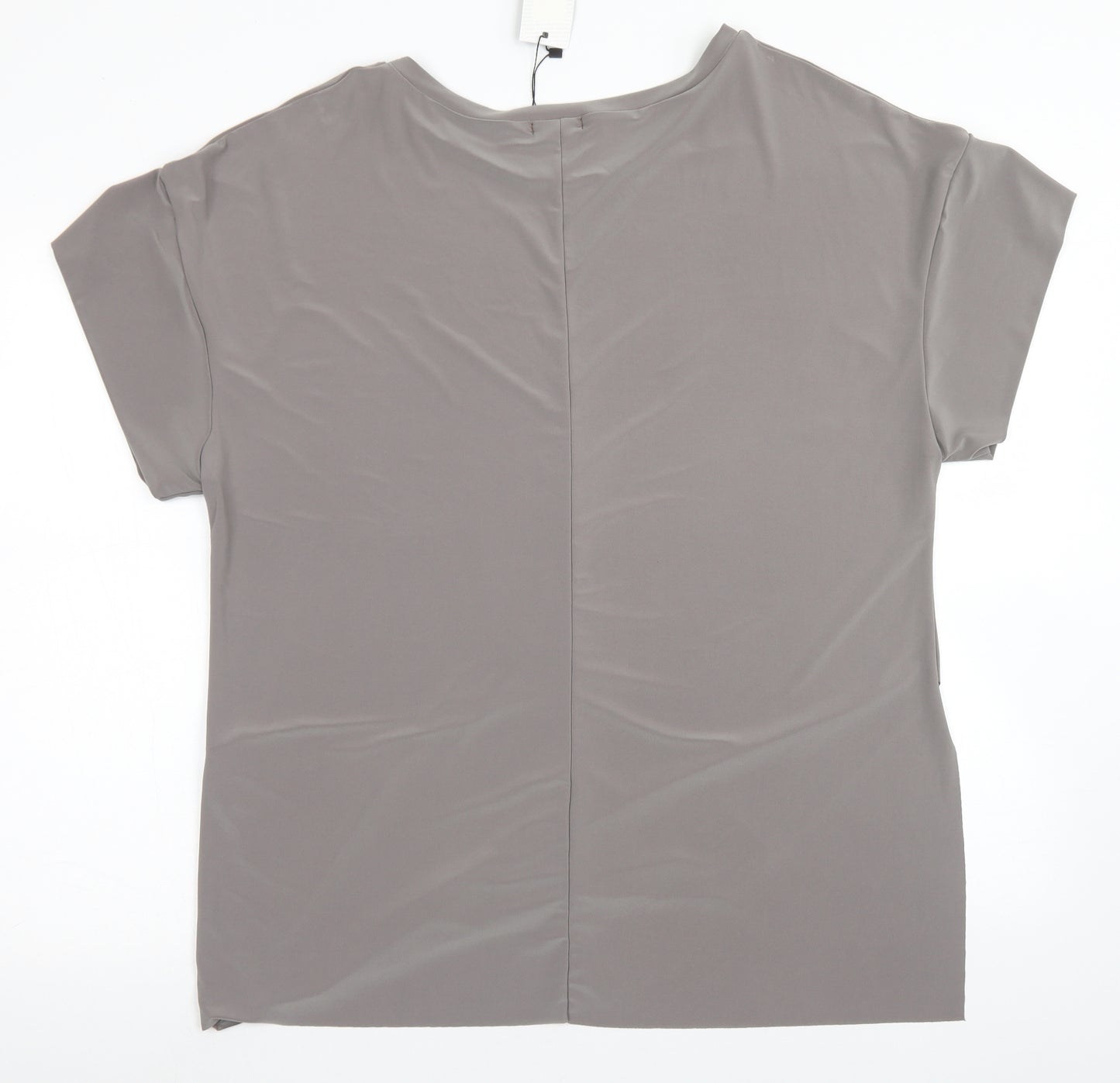 Boohoo Womens Grey  Polyester Basic Blouse Size 16 Round Neck