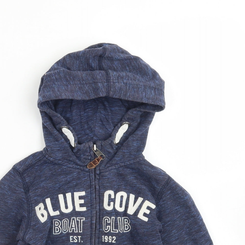 H&M Boys Blue  Cotton Full Zip Hoodie Size 3-4 Years  Zip