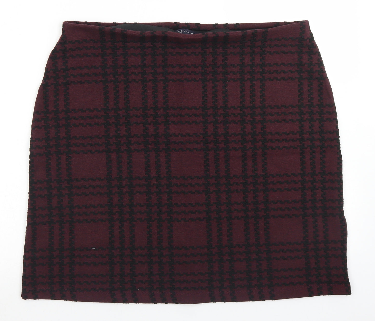 M&S Collection Womens Purple Plaid Polyester Straight & Pencil Skirt Size 16