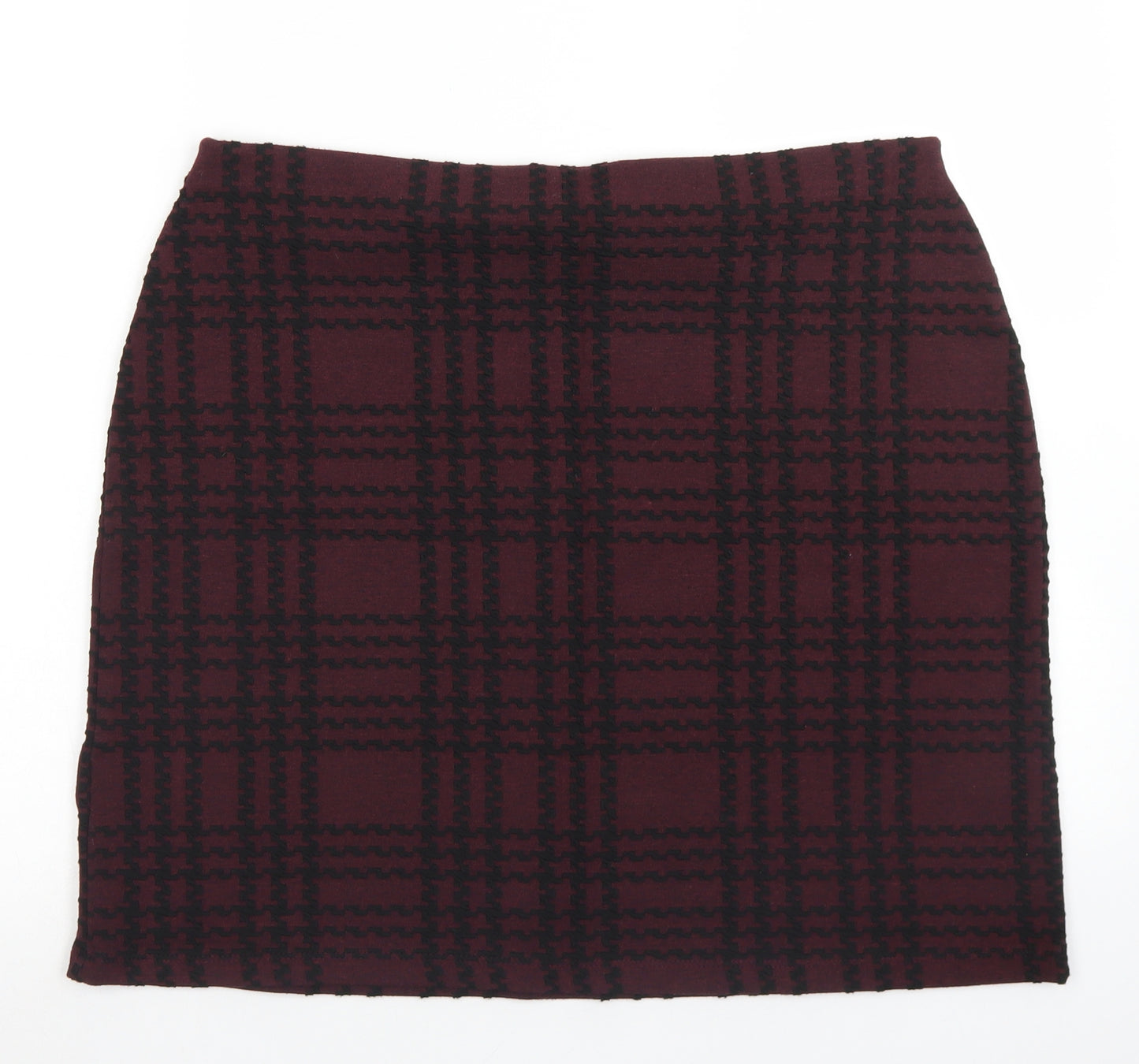 M&S Collection Womens Purple Plaid Polyester Straight & Pencil Skirt Size 16