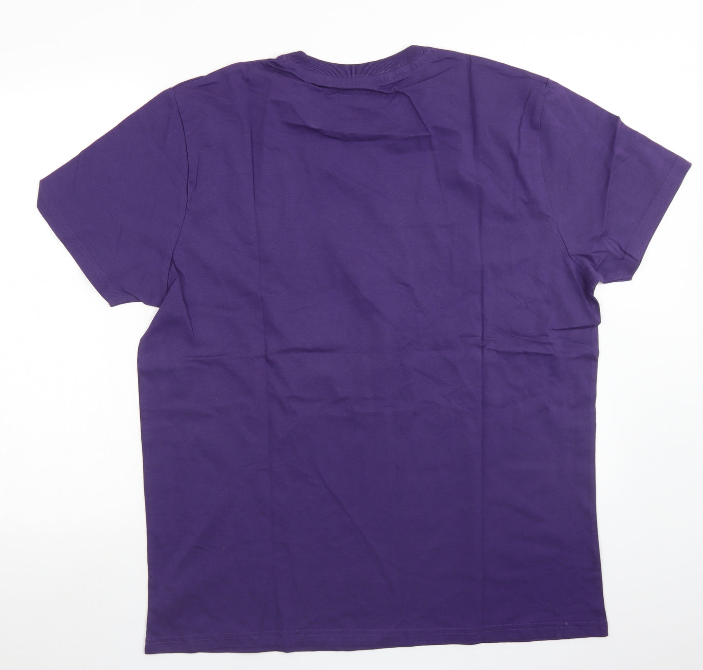 Charles Wilson Womens Purple  Cotton Basic T-Shirt Size XL Crew Neck