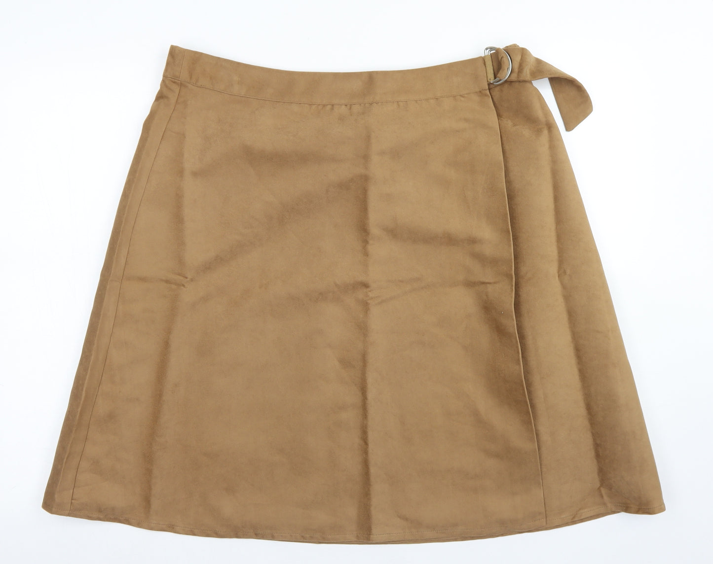 Gok for Tu Womens Brown  Polyester Wrap Skirt Size 18   Buckle