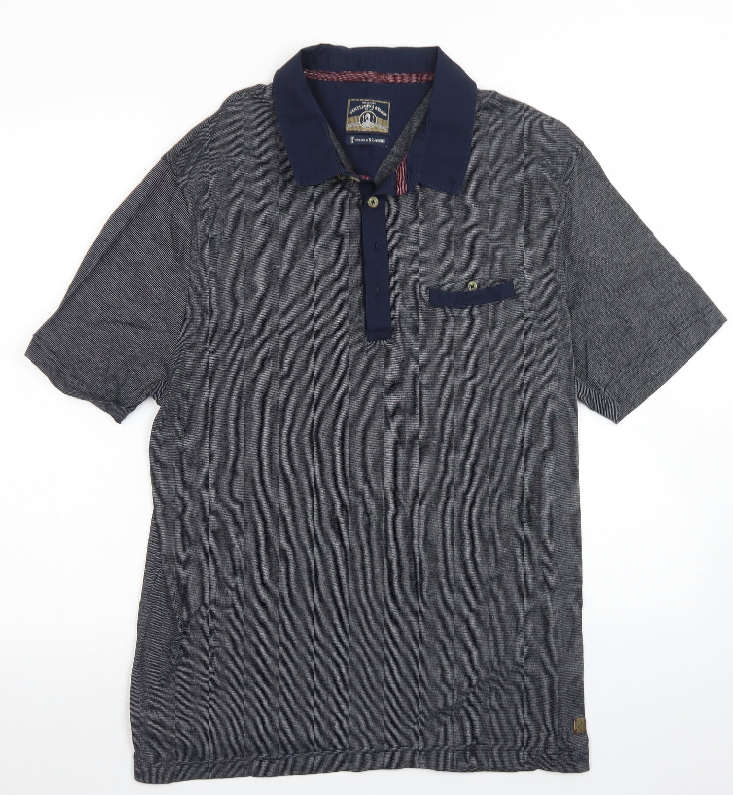 White Stuff Mens Blue  Cotton  Polo Size XL Collared Button
