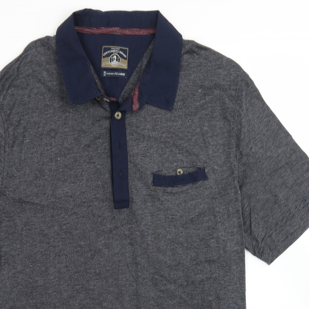 White Stuff Mens Blue  Cotton  Polo Size XL Collared Button