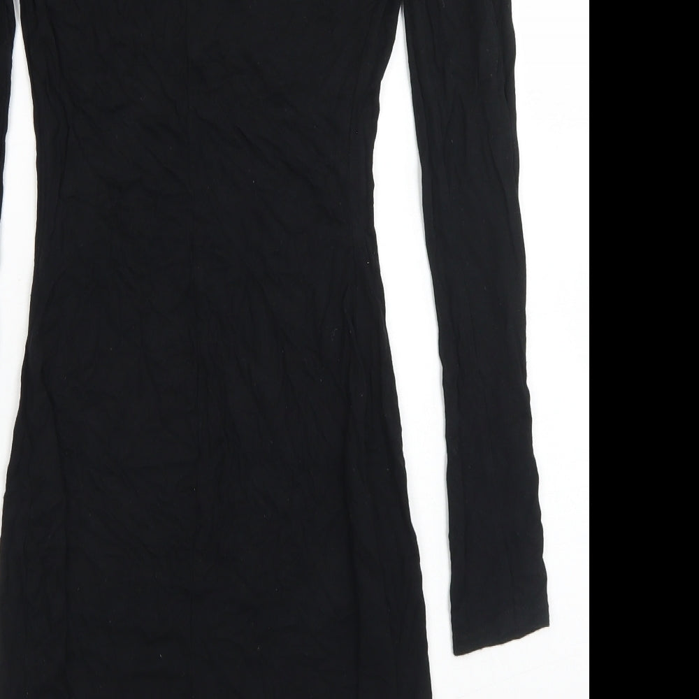New Look Womens Black  Viscose Bodycon  Size 12  Crew Neck