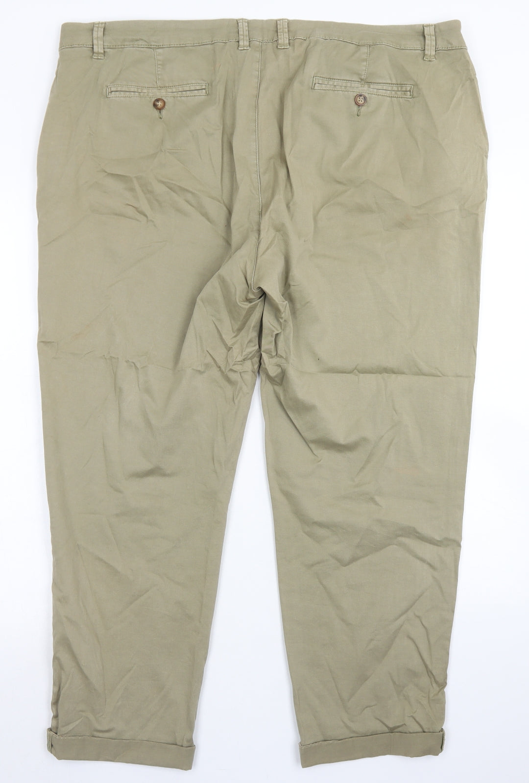 George Mens Brown  Cotton Chino Trousers Size 20 L26 in Regular Button