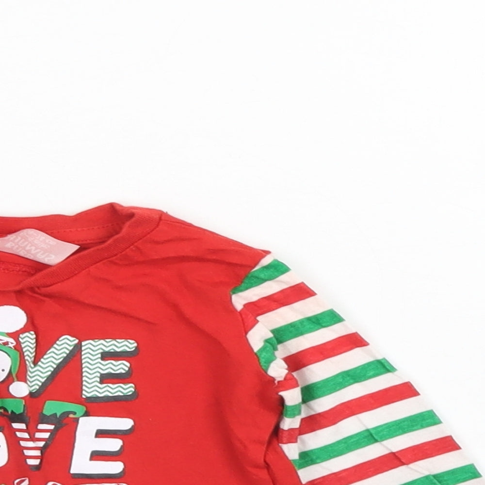 Baby Baby Red Striped Cotton Capri Pyjama Set Size 6-9 Months   - Christmas Set
