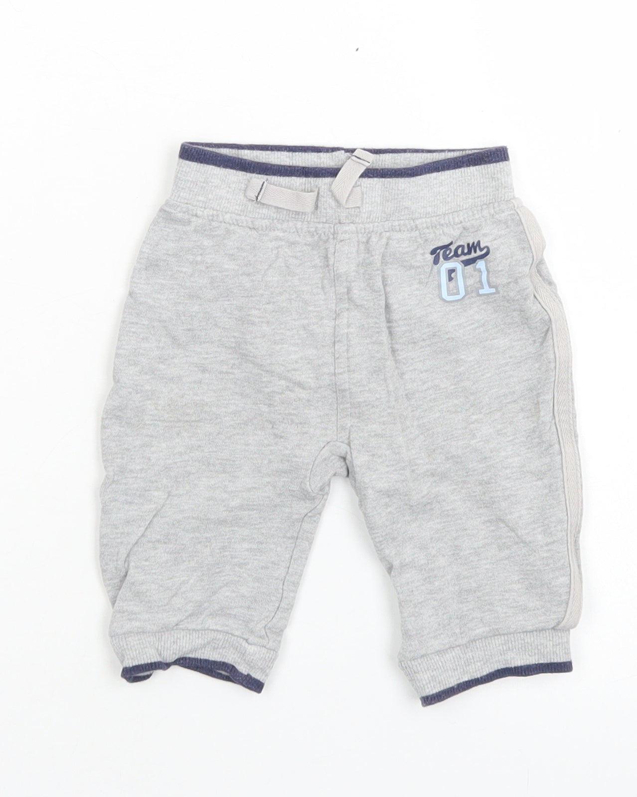 George Boys Grey  Cotton Jogger Trousers Size 3-6 Months  Drawstring