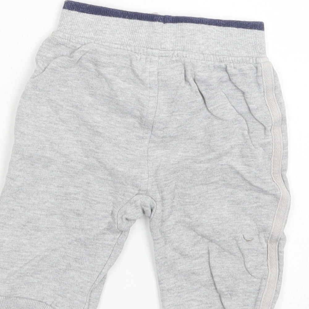 George Boys Grey  Cotton Jogger Trousers Size 3-6 Months  Drawstring