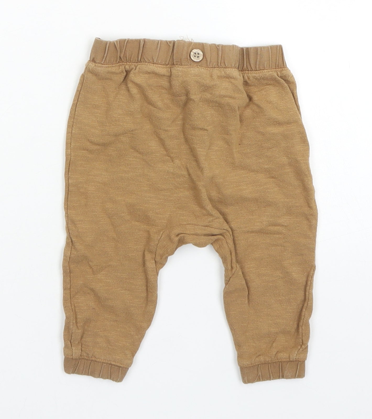 NEXT Boys Brown  Cotton Capri Trousers Size 3-6 Months  Drawstring