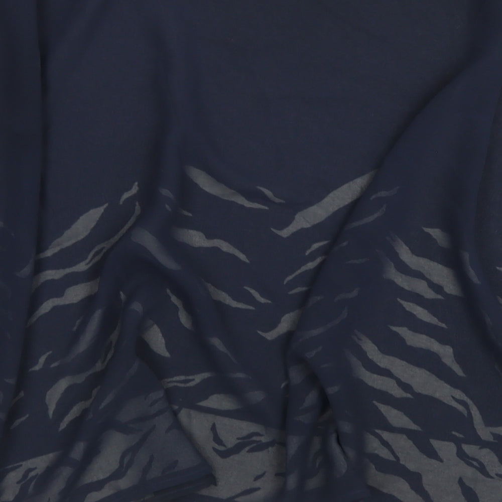 Mint Velvet Womens Blue Animal Print Viscose Basic Blouse Size 18 Round Neck