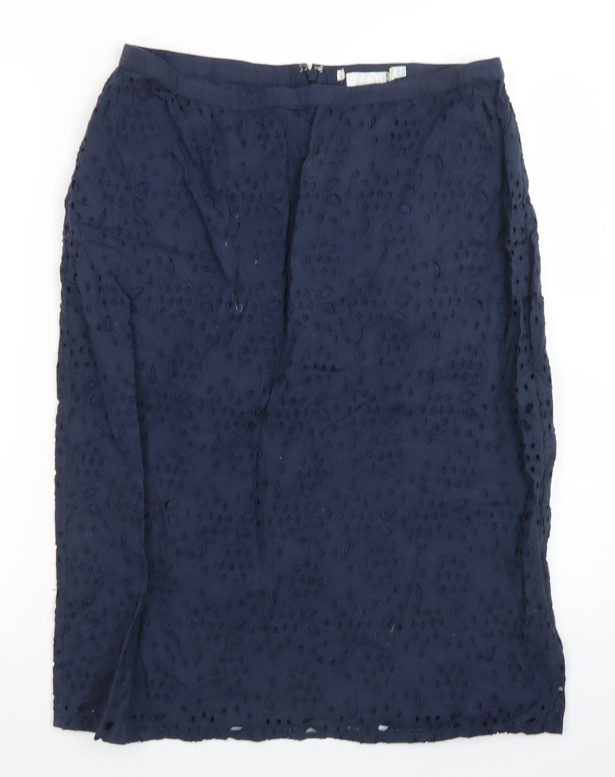 FatFace Womens Blue  Cotton Straight & Pencil Skirt Size 14   Zip
