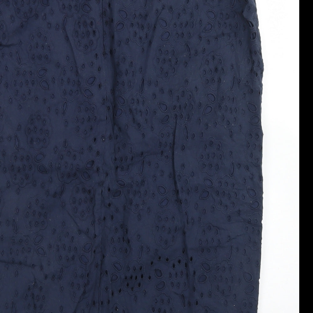 FatFace Womens Blue  Cotton Straight & Pencil Skirt Size 14   Zip