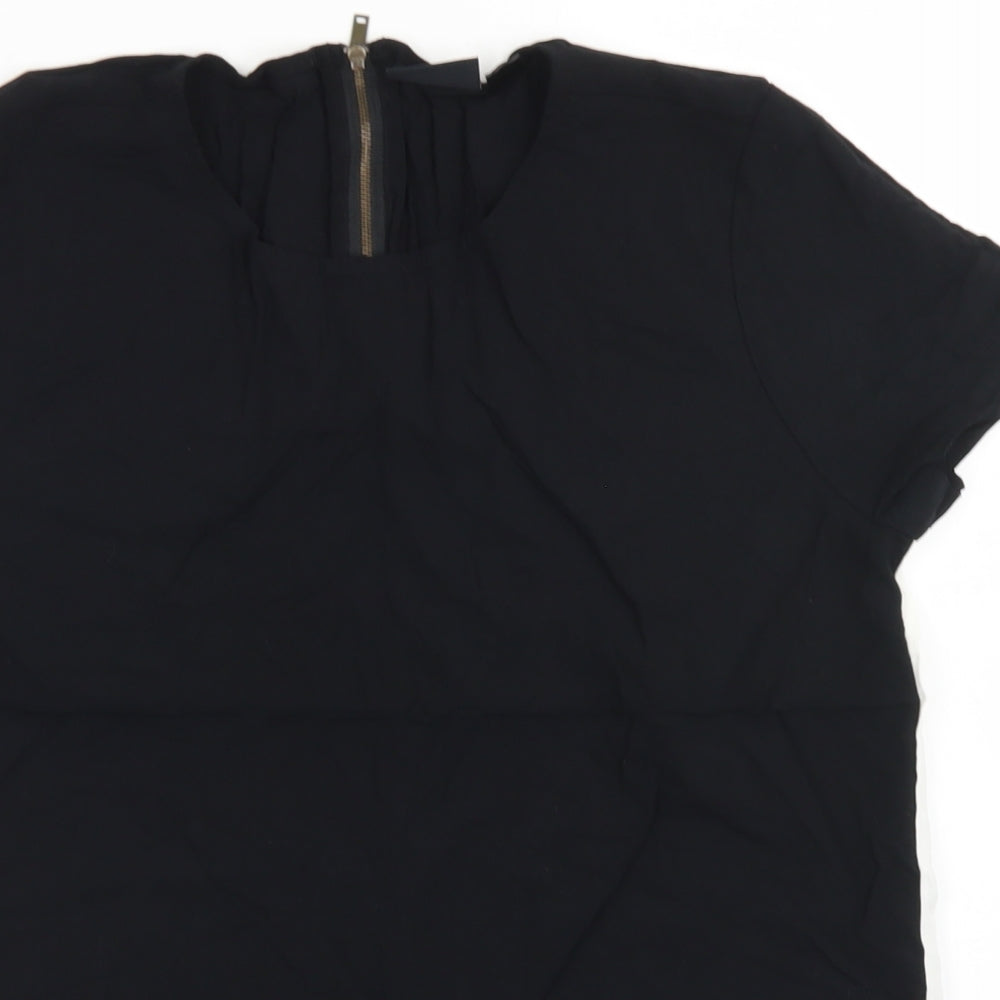 ESMARA Womens Black  Viscose Basic Blouse Size 18 Round Neck