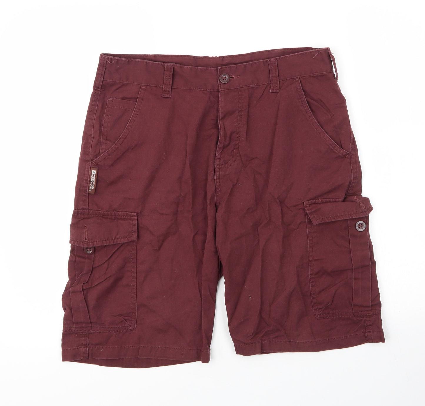 Mountain Warehouse Mens Brown  Cotton Cargo Shorts Size 32 in L11 in Regular Button