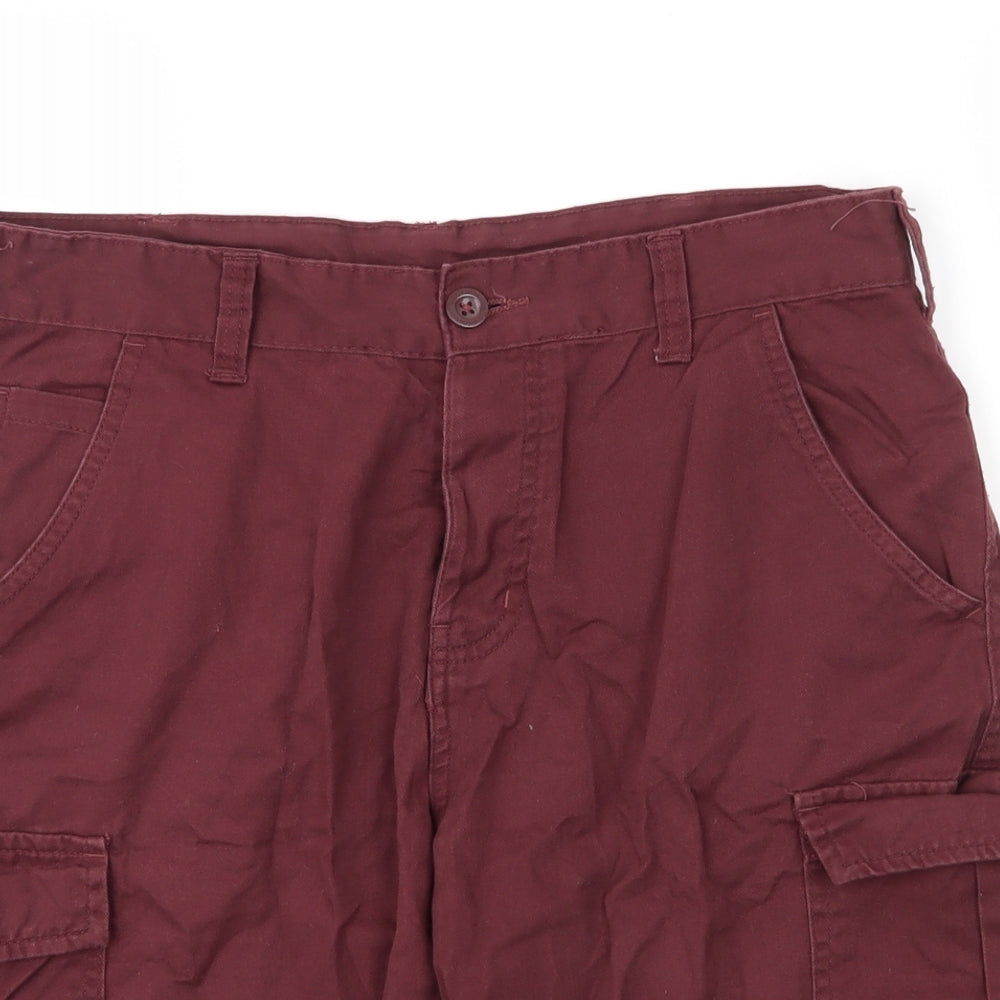 Mountain Warehouse Mens Brown  Cotton Cargo Shorts Size 32 in L11 in Regular Button