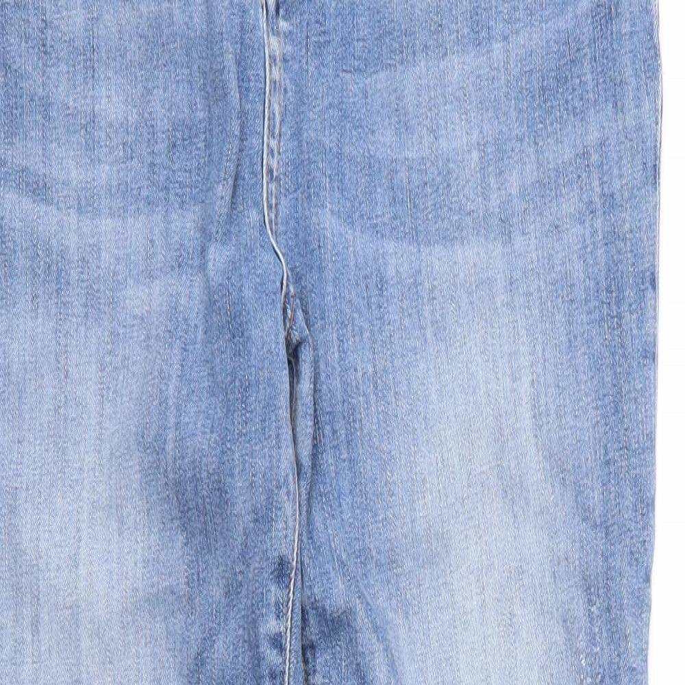 Mint Velvet Womens Blue  Cotton Skinny Jeans Size 14 L26 in Regular Zip