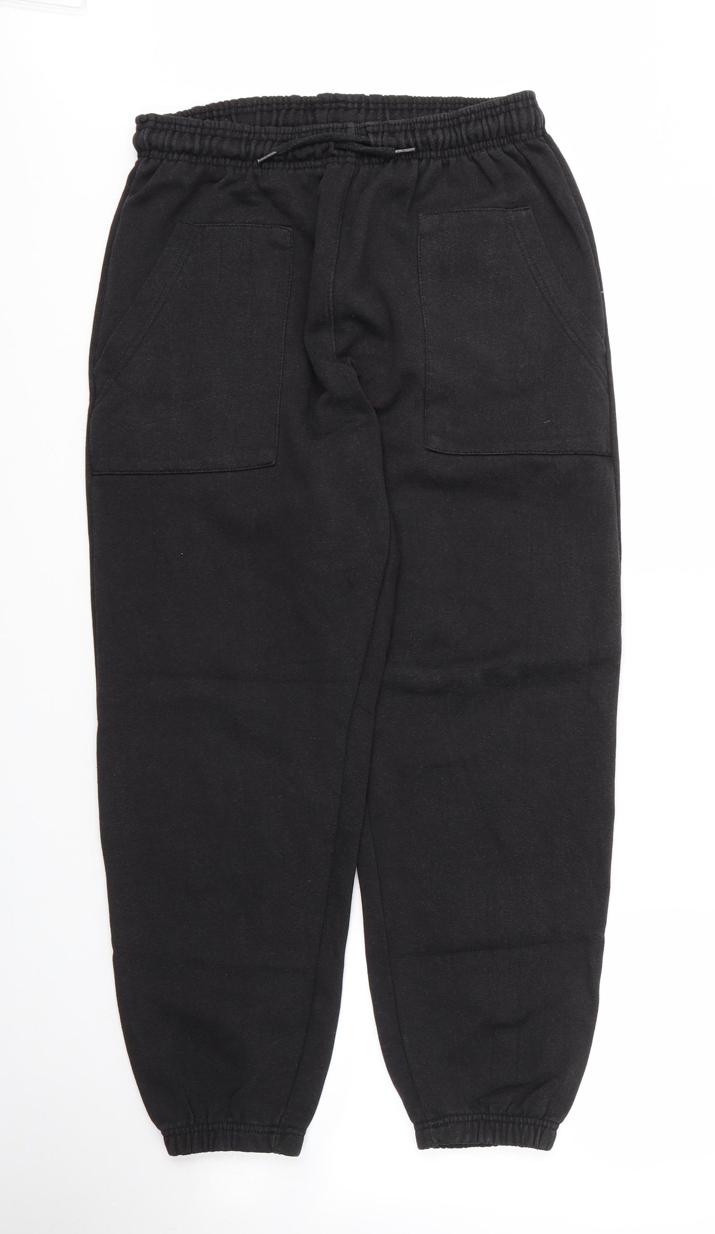 Preworn Mens Black  Cotton Sweatpants Trousers Size M L27 in Regular Drawstring