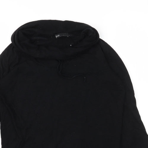 Gibson Womens Black Cowl Neck  Viscose Pullover Jumper Size M