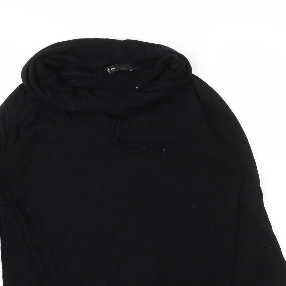 Gibson Womens Black Cowl Neck  Viscose Pullover Jumper Size M