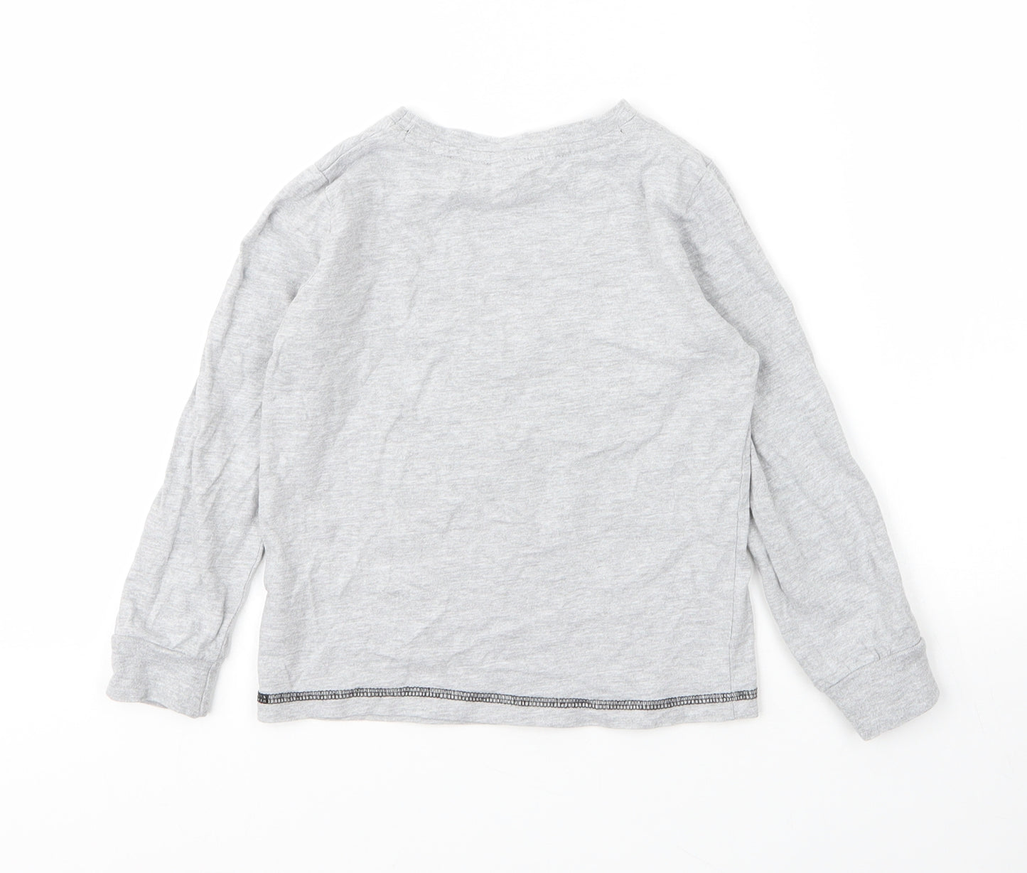 TU Boys Grey  Cotton Basic T-Shirt Size 6 Years Round Neck  - Pokemon