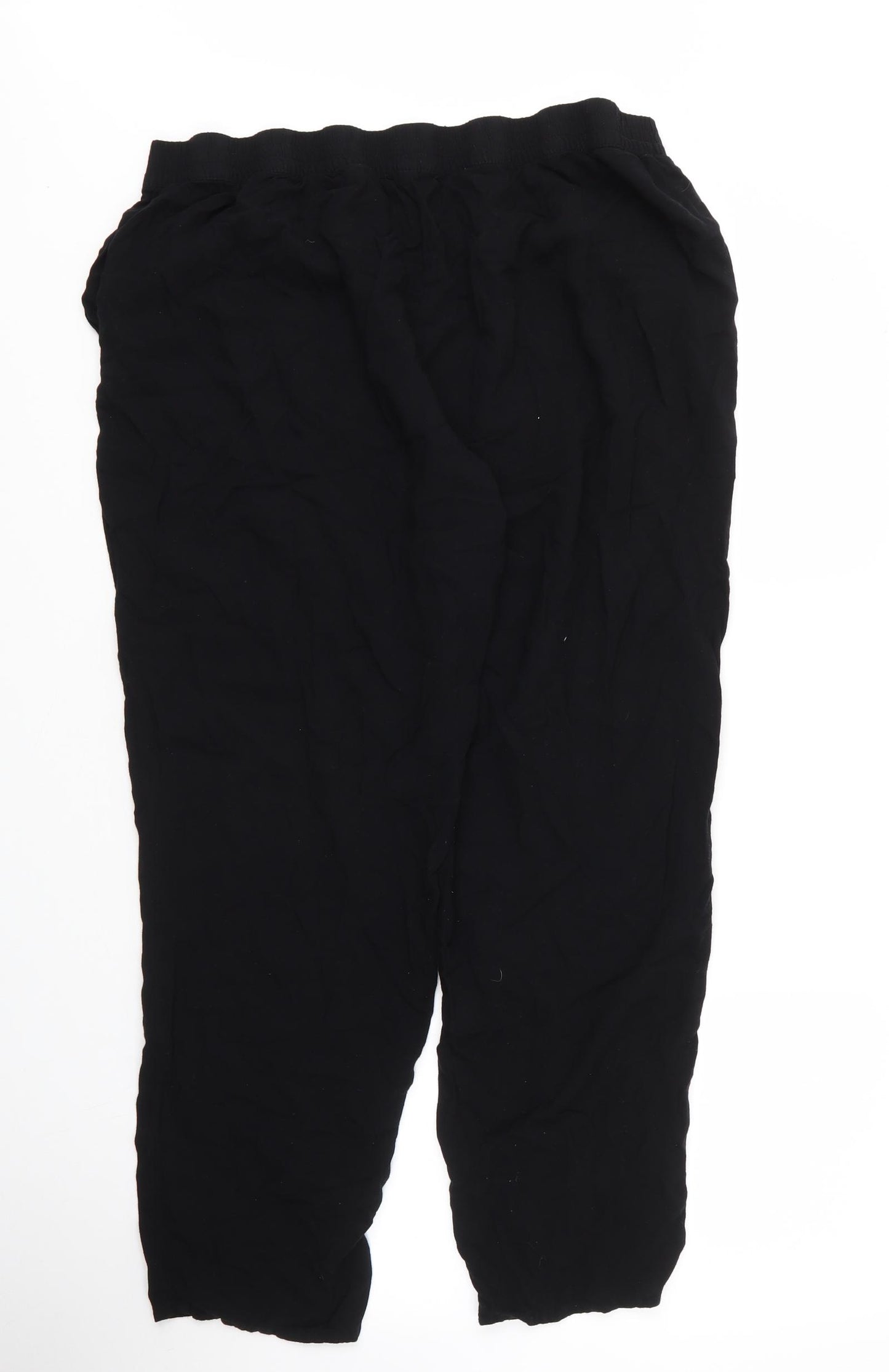 H&M Womens Black  Viscose Harem Trousers Size 22 L26 in Regular