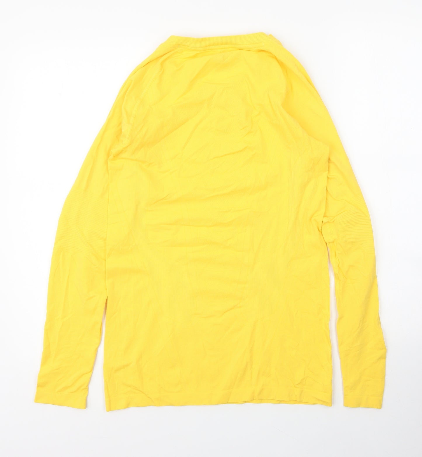 Nike Mens Yellow  Polyester Basic T-Shirt Size XL V-Neck  - Compression