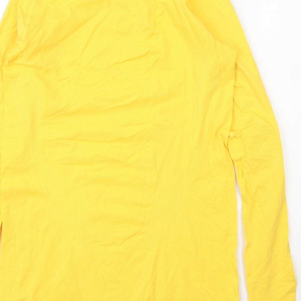 Nike Mens Yellow  Polyester Basic T-Shirt Size XL V-Neck  - Compression