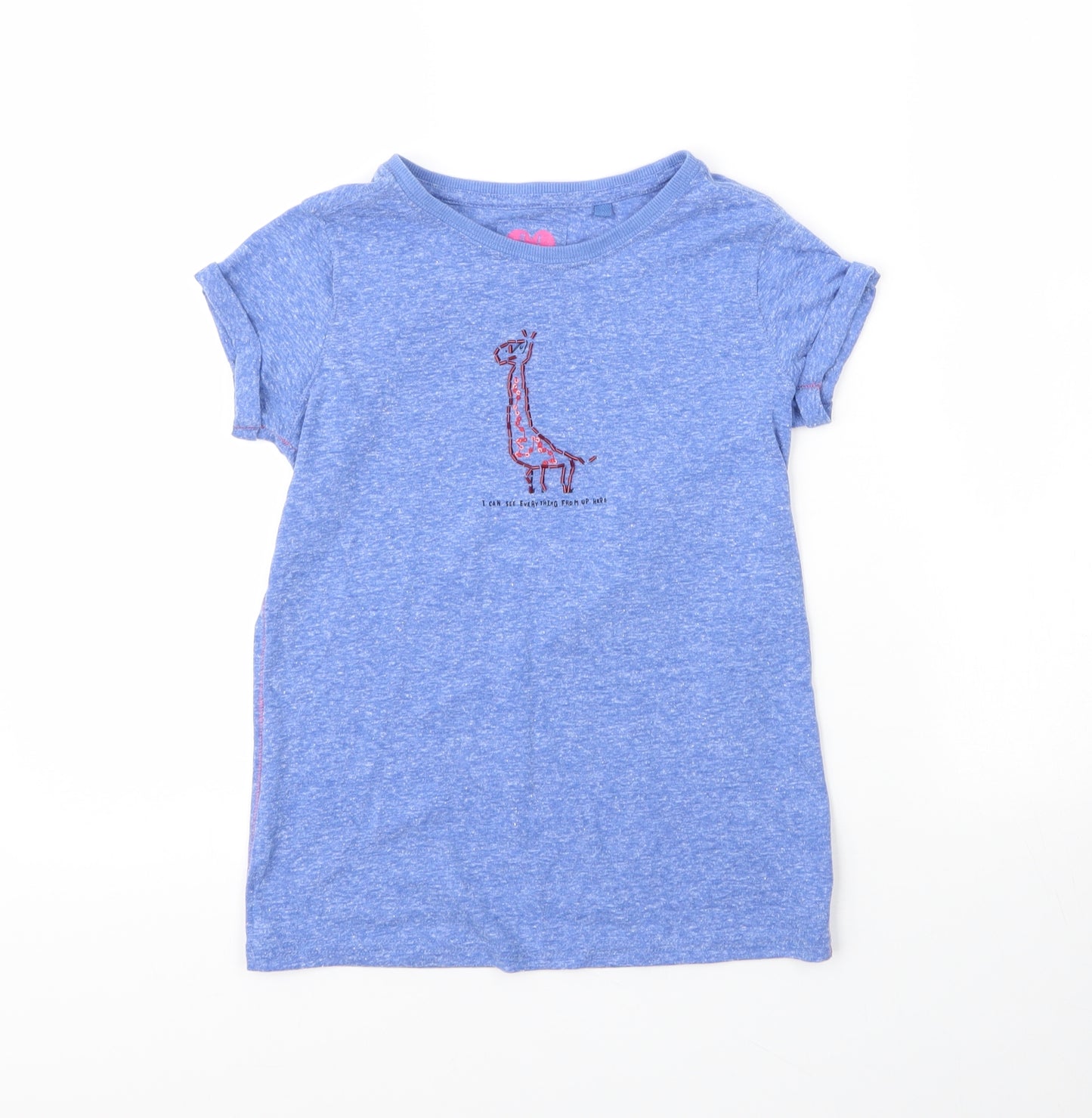 NEXT Girls Blue  Cotton Basic T-Shirt Size 10 Years Round Neck