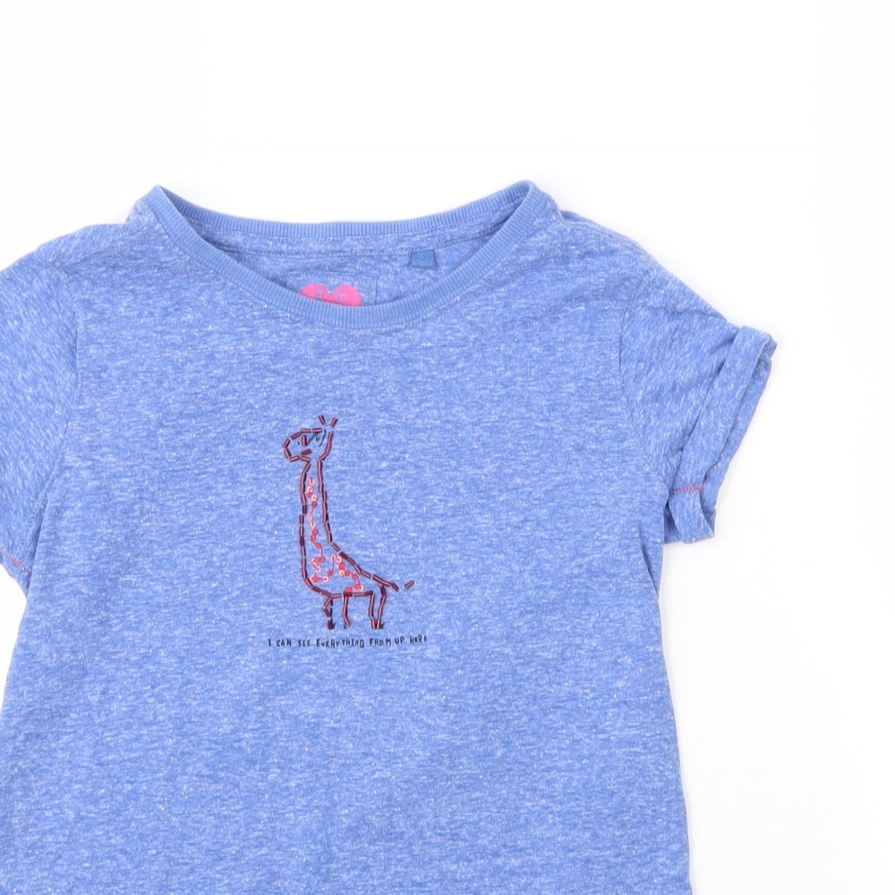 NEXT Girls Blue  Cotton Basic T-Shirt Size 10 Years Round Neck
