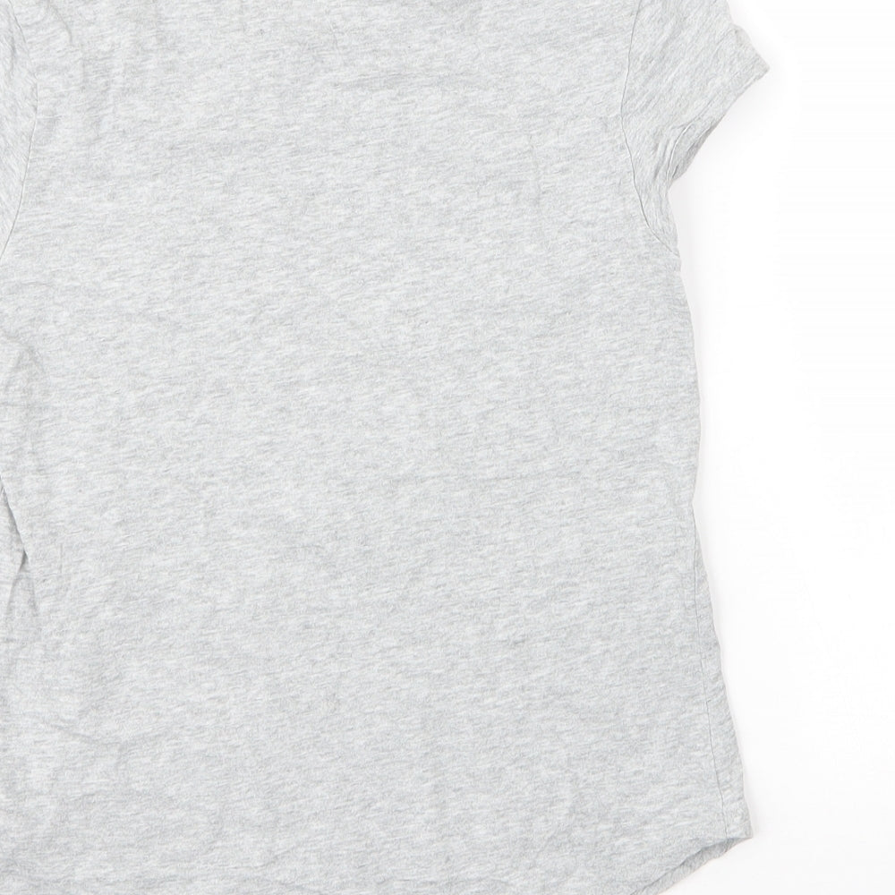Gap Girls Grey  Cotton Basic T-Shirt Size 12 Years Round Neck  - Cat