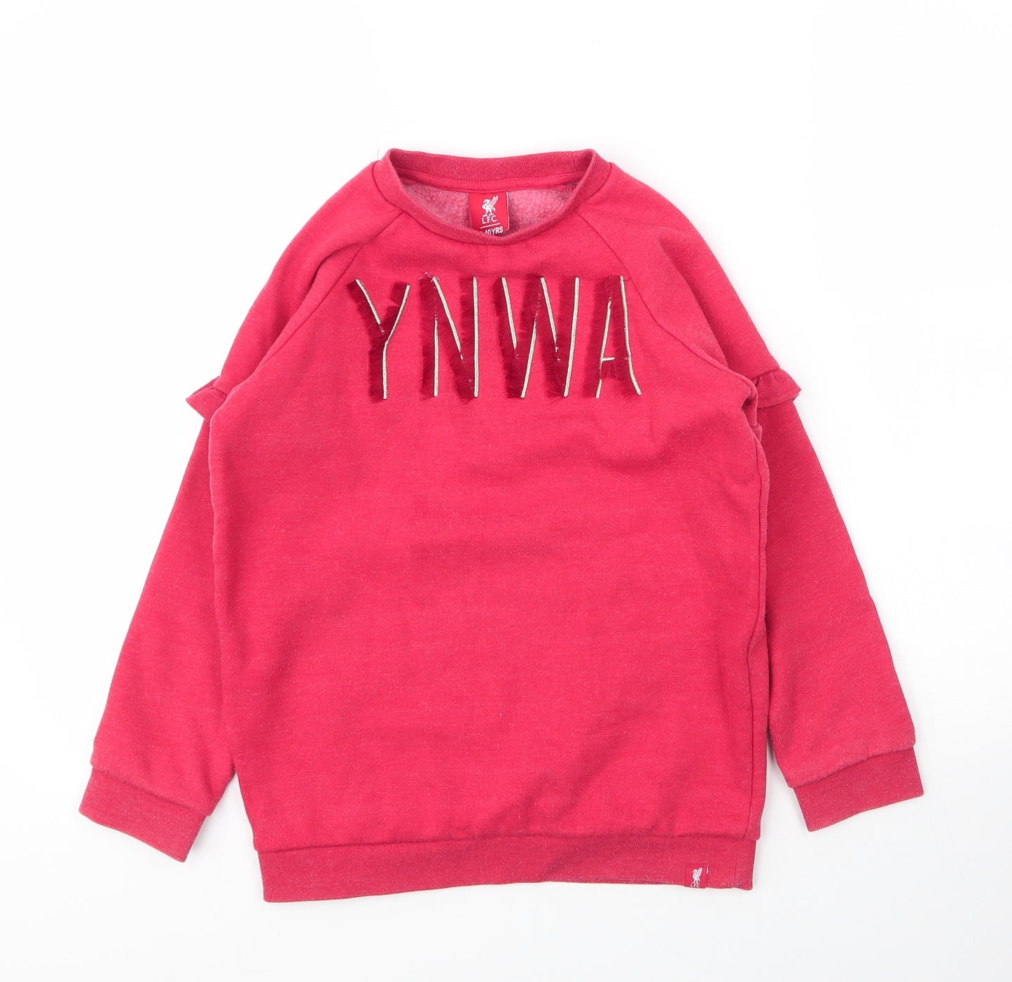 LFC Girls Red Round Neck  Cotton Pullover Jumper Size 9 Years