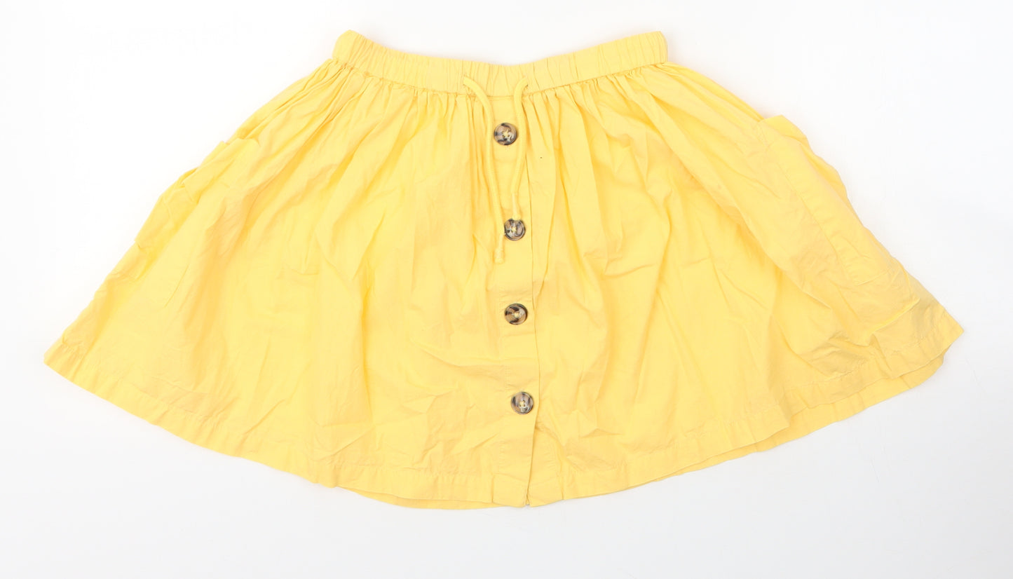 John Lewis Girls Yellow  Cotton A-Line Skirt Size 8 Years  Regular