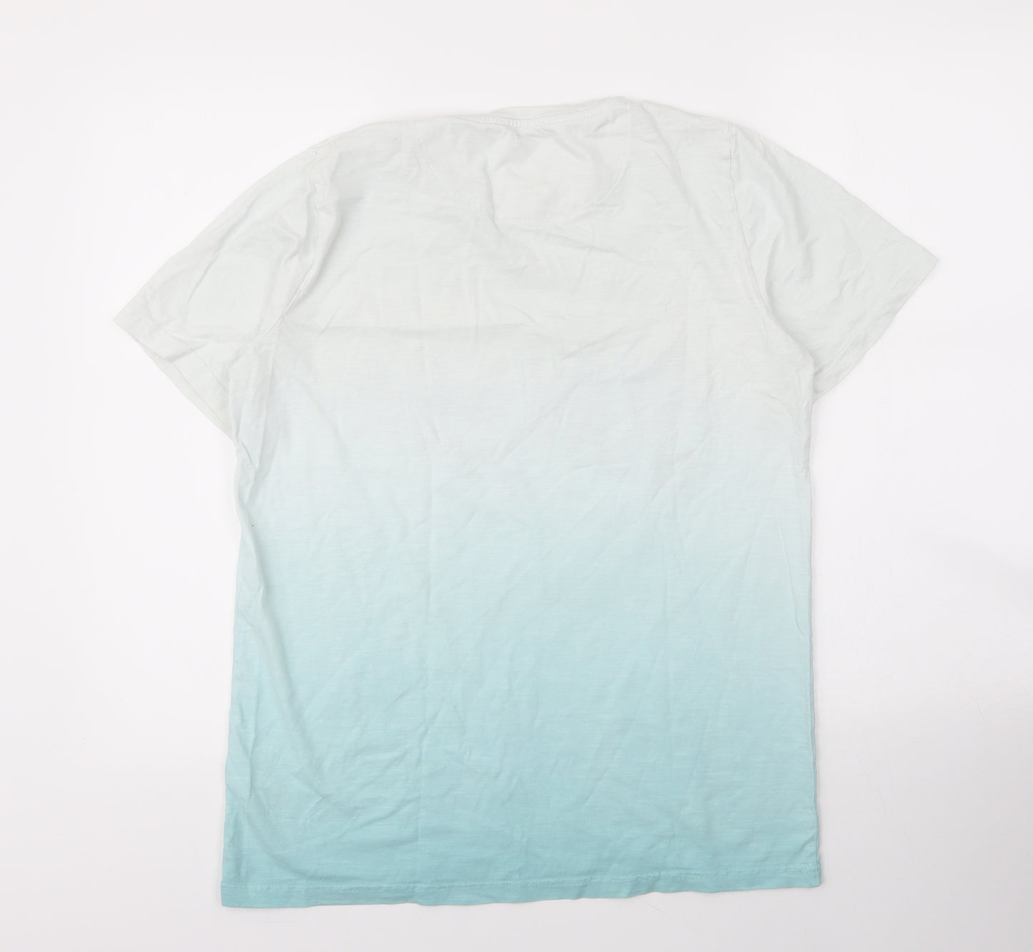 M&S Boys Blue  Cotton Basic T-Shirt Size 14 Years Round Neck