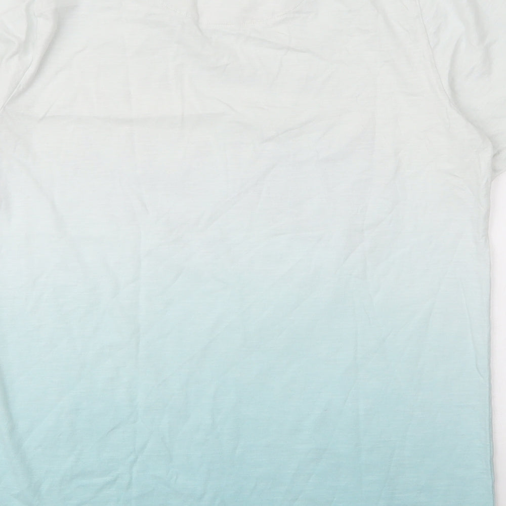 M&S Boys Blue  Cotton Basic T-Shirt Size 14 Years Round Neck