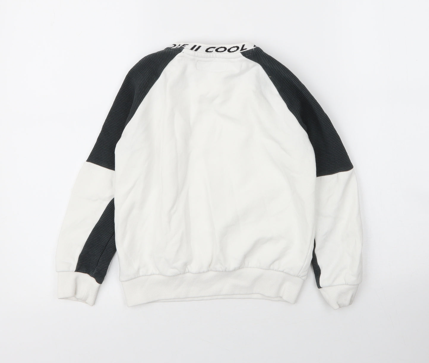 NEXT Boys White Round Neck  Cotton Pullover Jumper Size 5 Years