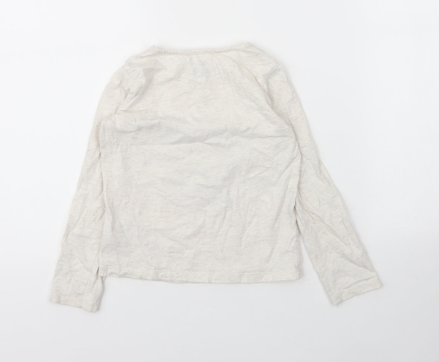 Gap Girls Beige  Cotton Basic T-Shirt Size 5 Years Round Neck